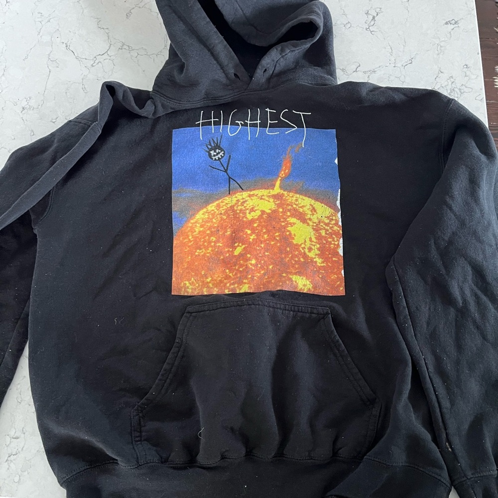 Travis Scott Graphic Black Hoodie with Sun Design